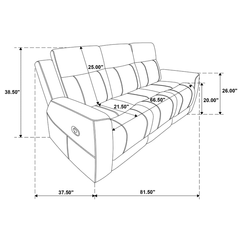 Brentwood 2-piece Upholstered Reclining Sofa Set Charcoal - 610284-S2