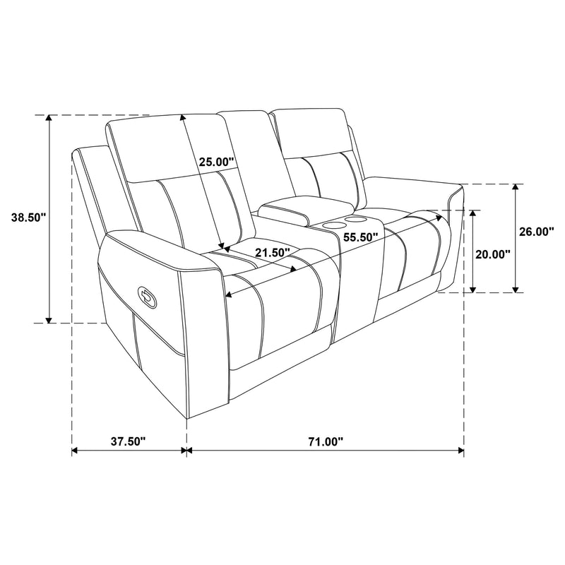 Brentwood 2-piece Upholstered Reclining Sofa Set Charcoal - 610284-S2