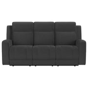 Brentwood 2-piece Upholstered Reclining Sofa Set Charcoal - 610284-S2