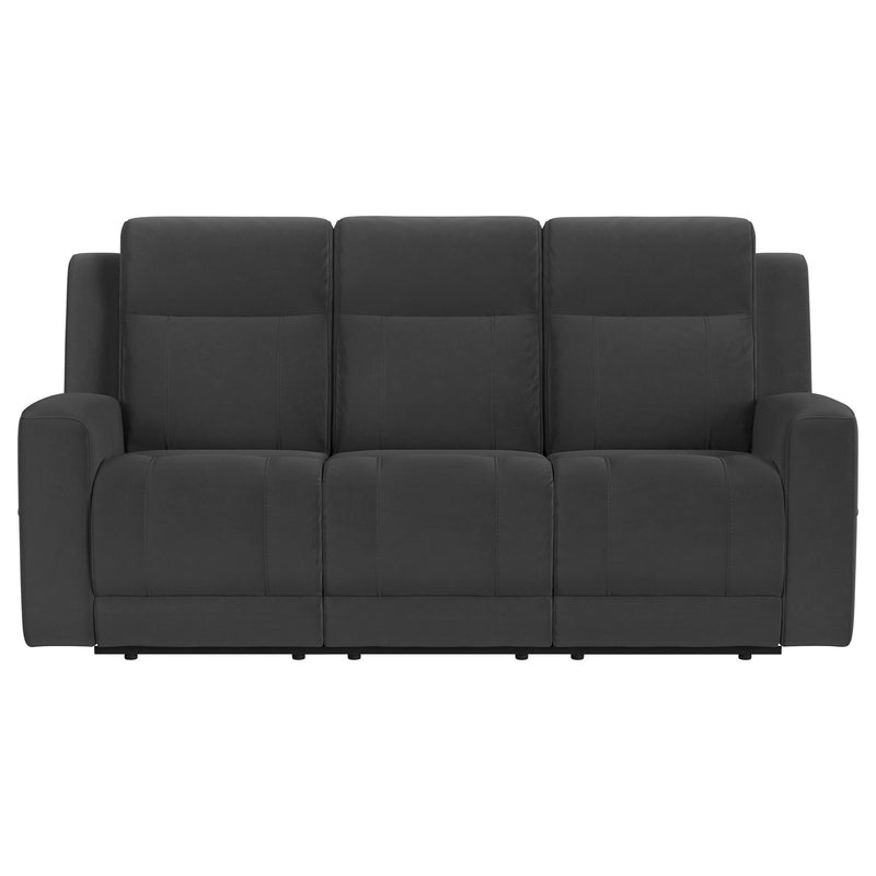 Brentwood 2-piece Upholstered Reclining Sofa Set Charcoal - 610284-S2