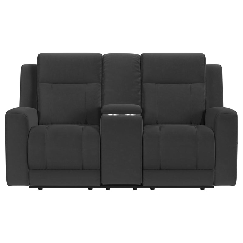 Brentwood 2-piece Upholstered Reclining Sofa Set Charcoal - 610284-S2