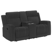 Brentwood Upholstered Reclining Loveseat Dark Charcoal - 610285