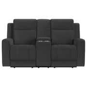 Brentwood Upholstered Reclining Loveseat Dark Charcoal - 610285