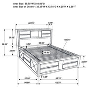 Briana Wood Queen Storage Bookcase Bed Black - 202701Q