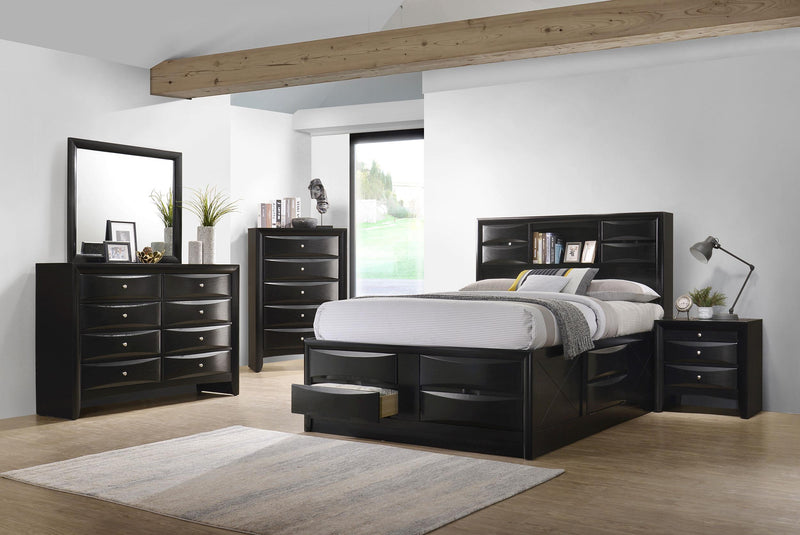 Briana Wood Queen Storage Bookcase Bed Black - 202701Q