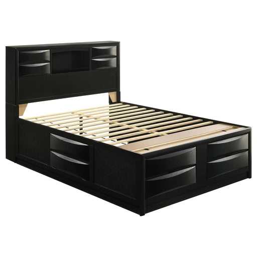 Briana Wood Queen Storage Bookcase Bed Black - 202701Q