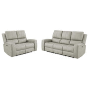 Brickston 2-piece Triple Power Reclining Sofa Set Grey - 603434PPP-S2