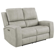 Brickston 2-piece Triple Power Reclining Sofa Set Grey - 603434PPP-S2