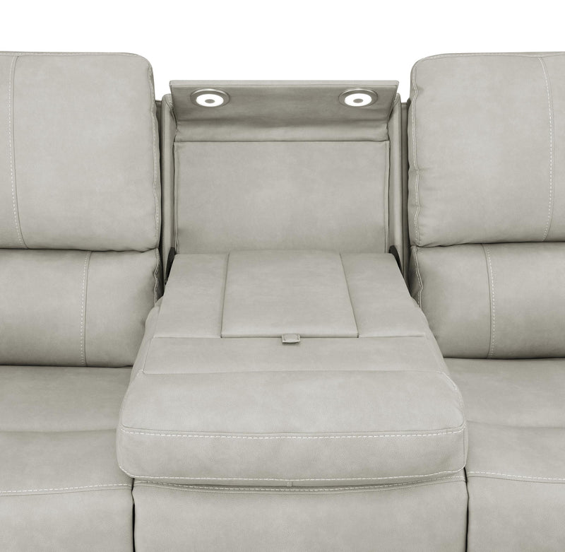 Brickston 2-piece Triple Power Reclining Sofa Set Grey - 603434PPP-S2