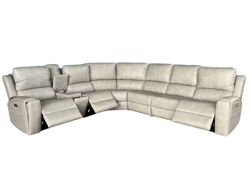 Brickston 4-piece Triple Power Reclining Sectional Sofa Mushroom - 600570PPP-SET