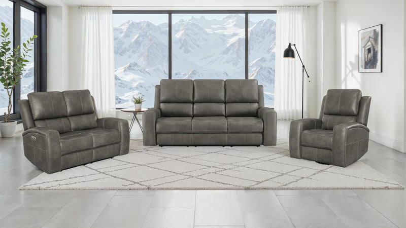 Brickston Triple Power Reclining Sofa Charcoal - 603431PPP