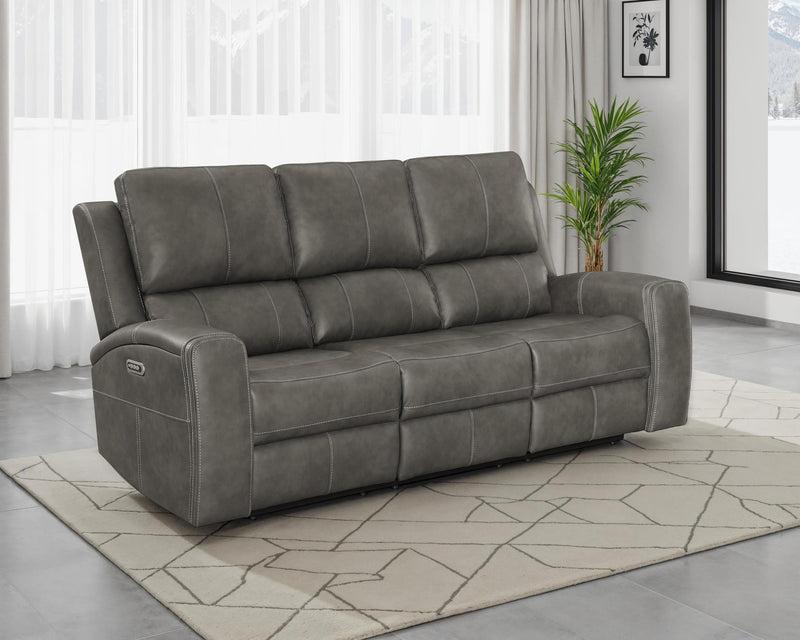 Brickston Triple Power Reclining Sofa Charcoal - 603431PPP