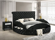 Brigitte Black King Upholstered Storage Panel Bed - DMV FurnitureKing Bed