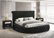 Brigitte Black Queen Upholstered Storage Panel Bed - DMV FurnitureQueen Bed