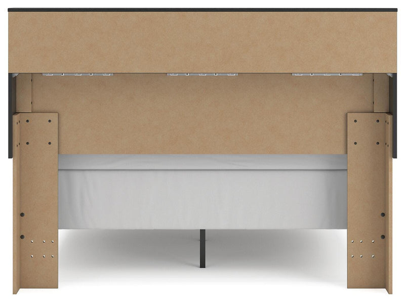 Broachmyn Black/Gray Queen Bookcase Bed - PCB1118B2