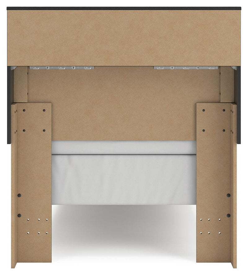 Broachmyn Black/Gray Twin Bookcase Bed - PCB1118B12