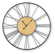 Brockett Black/Natural Wall Clock - A8010452