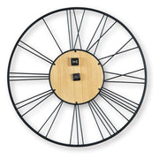 Brockett Black/Natural Wall Clock - A8010452