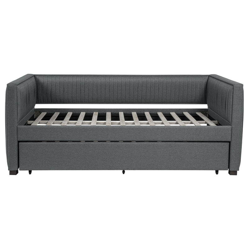Brodie Upholstered Twin Daybed with Trundle Grey - 300554