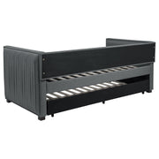 Brodie Upholstered Twin Daybed with Trundle Grey - 300554