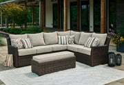 Brook Ranch Outdoor Sofa Sectional/Bench with Cushion (Set of 3) - P465-822