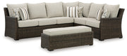 Brook Ranch Outdoor Sofa Sectional/Bench with Cushion (Set of 3) - P465-822
