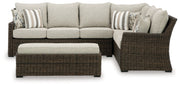 Brook Ranch Outdoor Sofa Sectional/Bench with Cushion (Set of 3) - P465-822