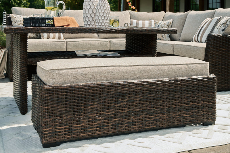 Brook Ranch Outdoor Sofa Sectional/Bench with Cushion (Set of 3) - P465-822
