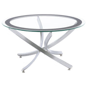 Brooke 2-piece Round Coffee and End Table Set Chrome - 702588-S2