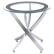 Brooke 2-piece Round Coffee and End Table Set Chrome - 702588-S2
