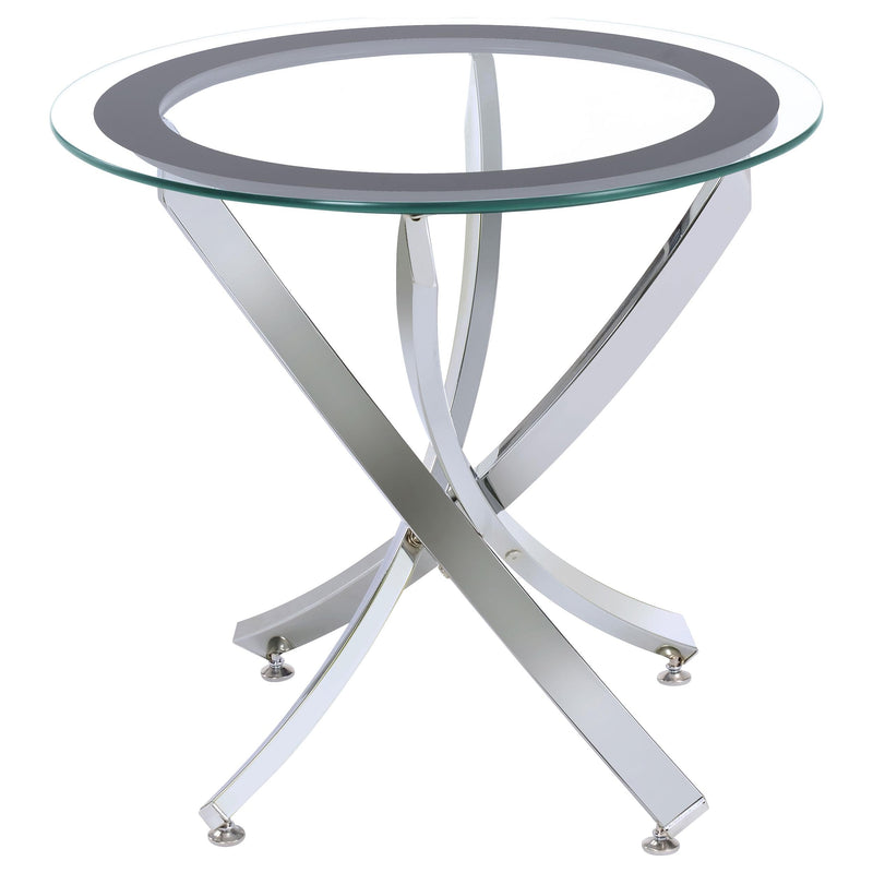 Brooke 2-piece Round Coffee and End Table Set Chrome - 702588-S2