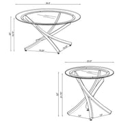 Brooke 2-piece Round Coffee and End Table Set Chrome - 702588-S2