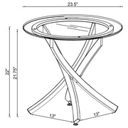 Brooke 2-piece Round Coffee and End Table Set Rose Brass - 707888-S2