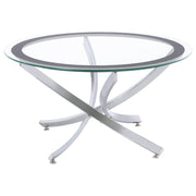 Brooke 3-piece Round Coffee and End Table Set Chrome - 702588-S3