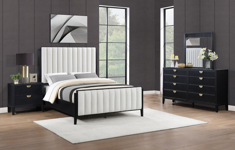 Brookmead 4-piece Upholstered Queen Bedroom Set Black - 224710Q-S4