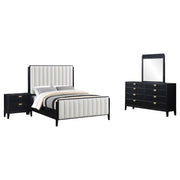 Brookmead 4-piece Upholstered Queen Bedroom Set Black - 224710Q-S4