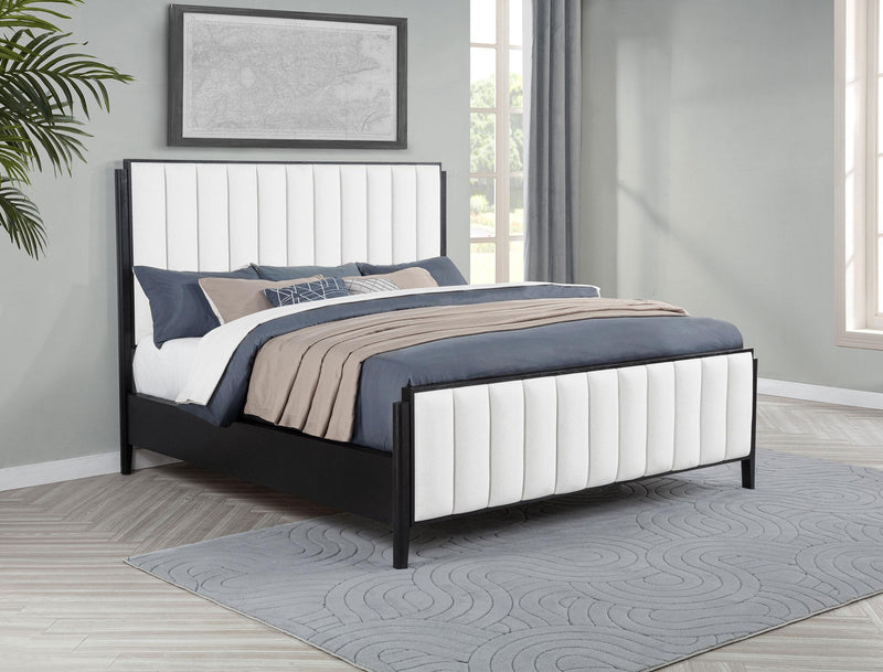 Brookmead 60-inch Upholstered California King Bed Black - 224710KW