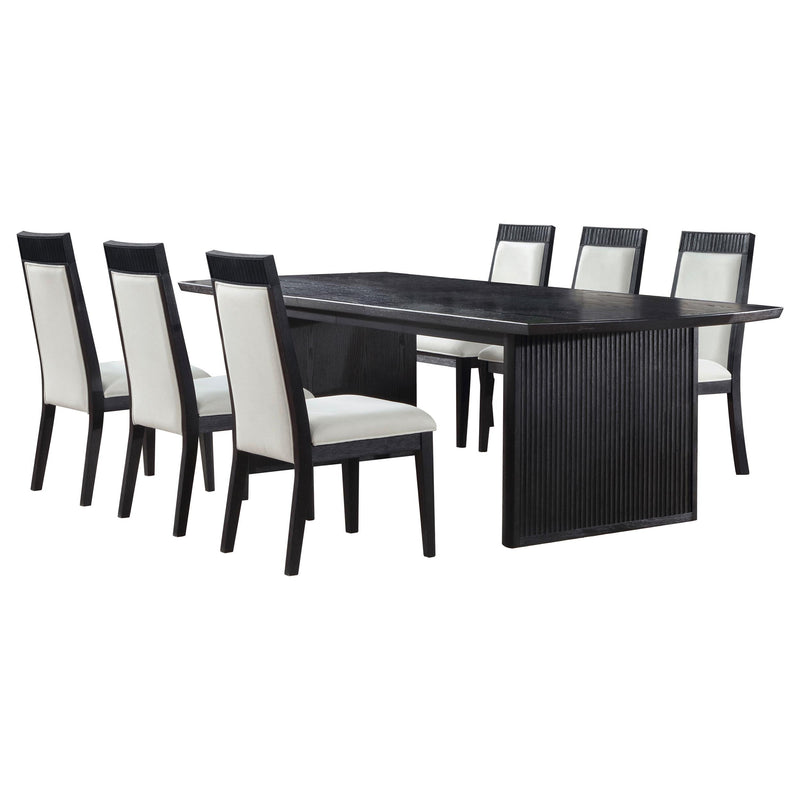 Brookmead 7-piece Extension Leaf Dining Table Set Black - 108231-S7A