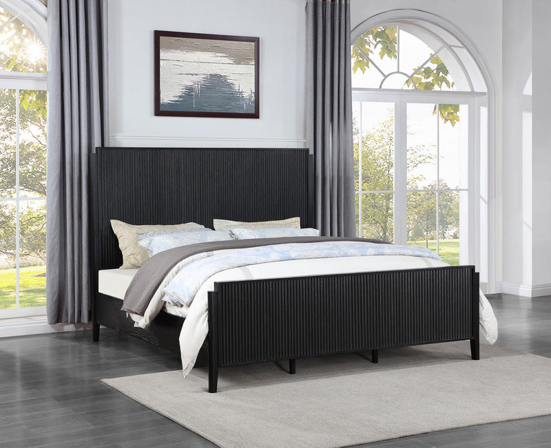 Brookmead Wood Eastern King Panel Bed Black - 224711KE