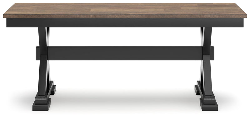 Brown/Black Wildenauer Dining Table and 2 Chairs and Bench - PKG016722