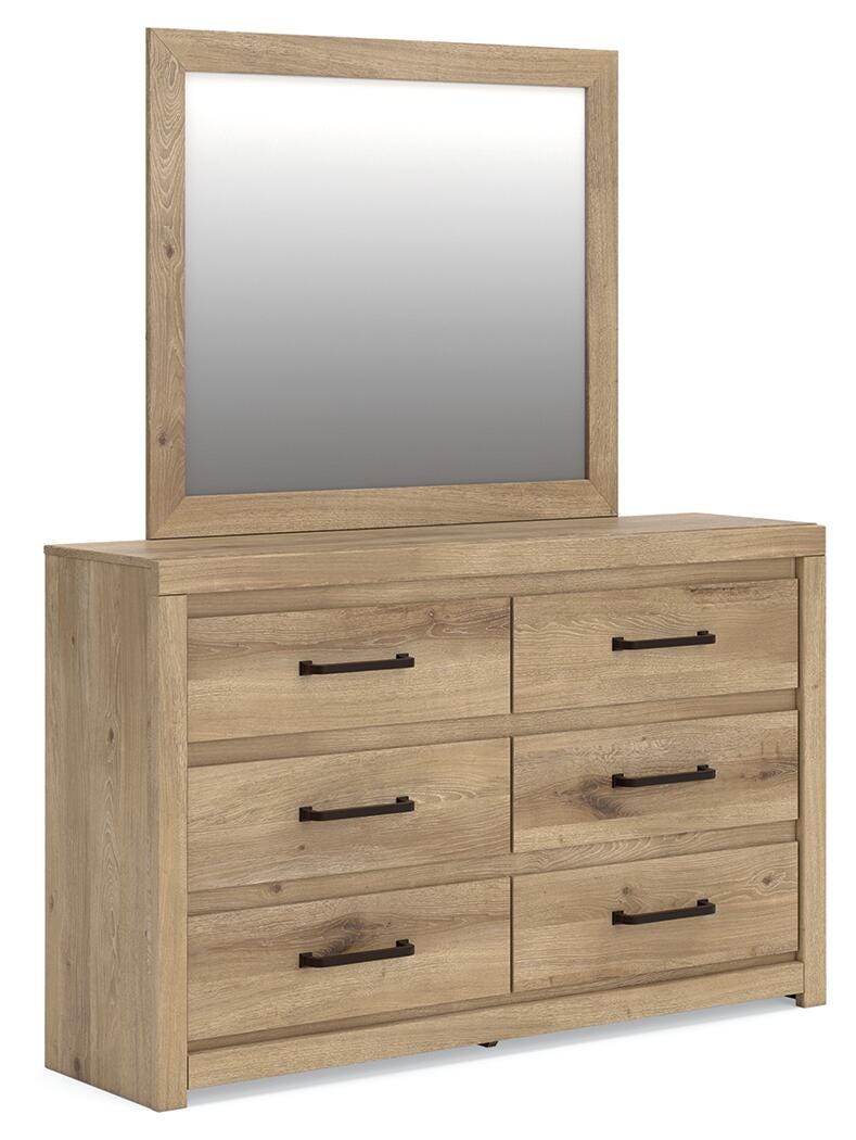 Brozmont Full Panel Bed, Dresser and Mirror - B1045B9