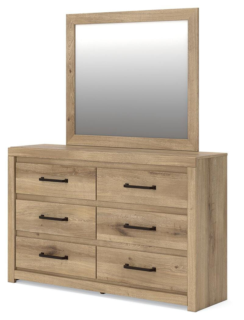 Brozmont Full Panel Bed, Dresser and Mirror - B1045B9