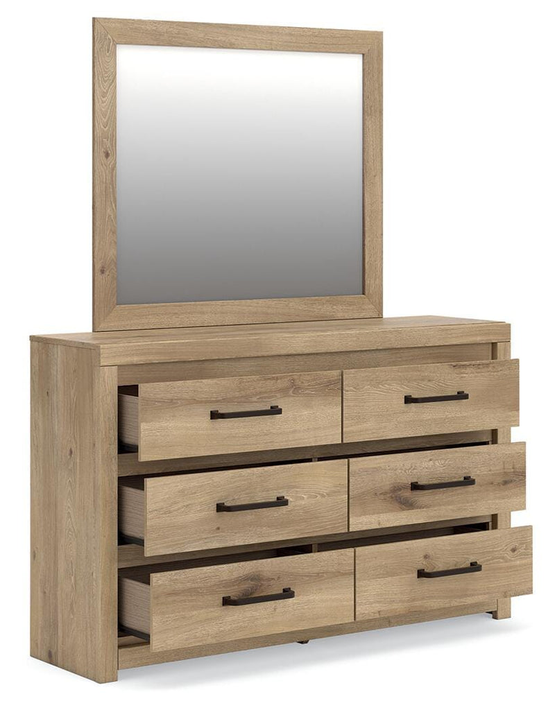 Brozmont Queen Panel Bed, Dresser and Mirror - B1045B3