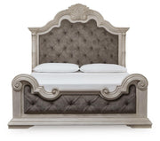 Bruchandi Antique White California King Upholstered Panel Bed - PCB948B5