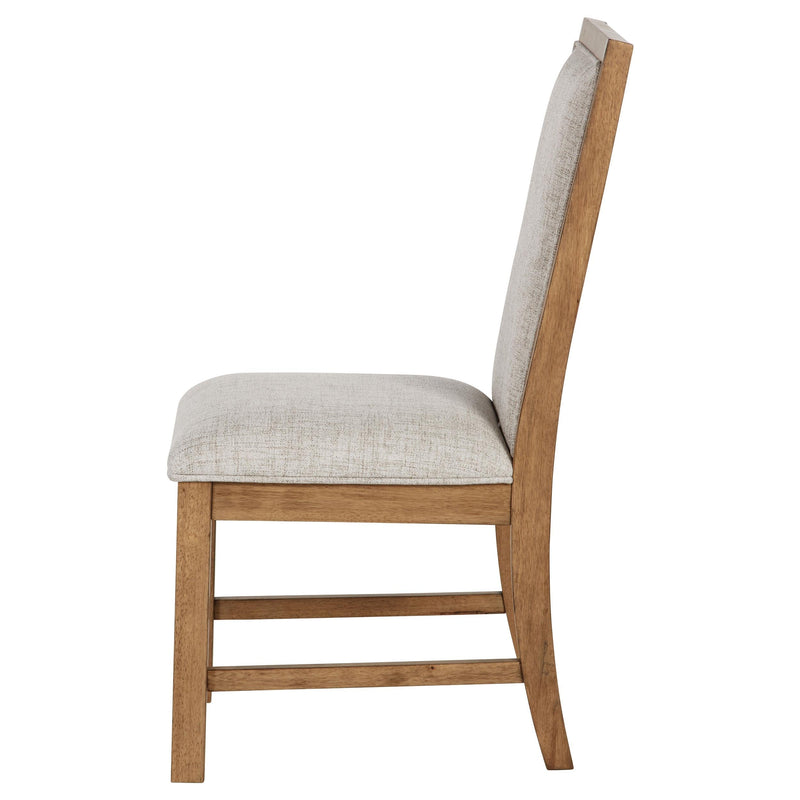 Bruner Upholstered Side Chair Natural Brown (Set of 2) - 109102