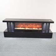 BTVS102 BLACK TV STAND FIREPLACE - 210000007813