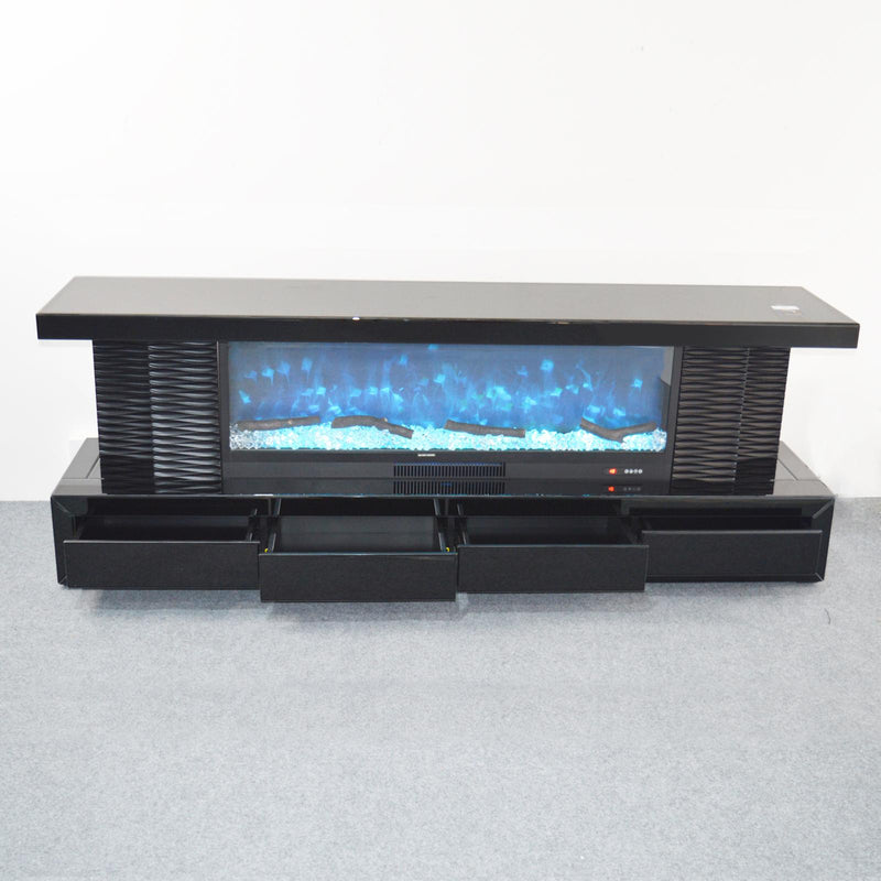BTVS102 BLACK TV STAND FIREPLACE - 210000007813