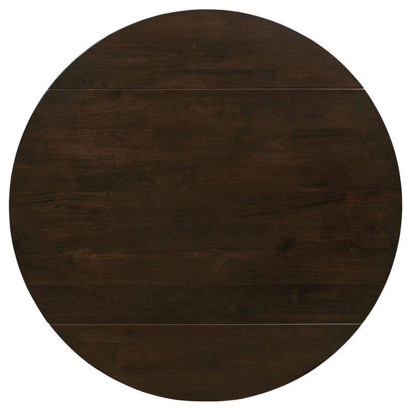 Bucknell 3-piece Round Drop Leaf Dining Table Set Cappuccino - 130005