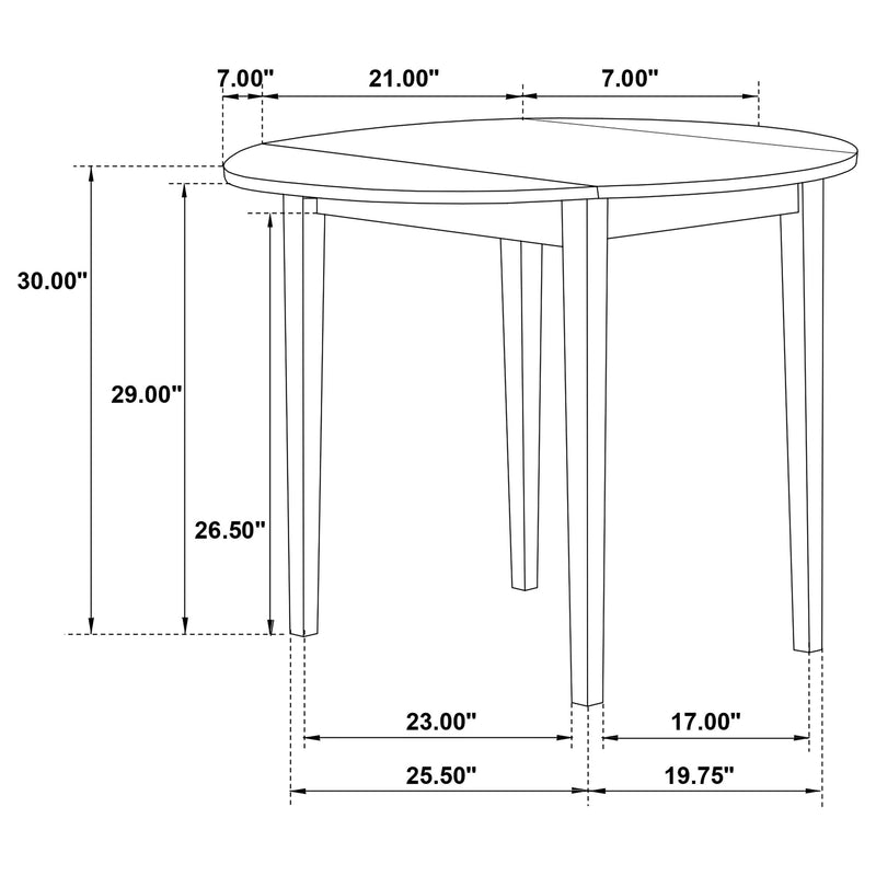 Bucknell 3-piece Round Drop Leaf Dining Table Set Cappuccino - 130005
