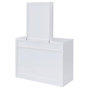 Bunbury Makeup Vanity Table Set Storage Mirror and Stool White - 930280